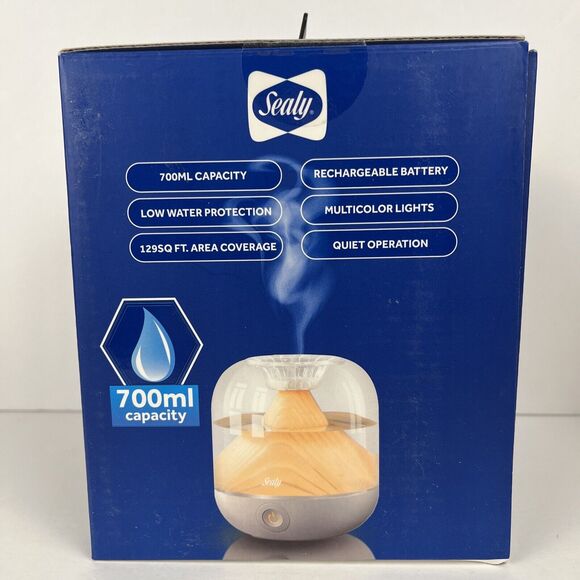 Sealy Humidifier Multicolor Light Up Low Noise Aroma Diffuser Rechargeable - Picture 4 of 6